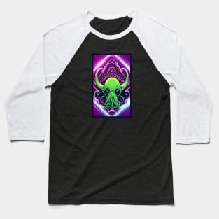 Neon Cthulhu Baseball T-Shirt